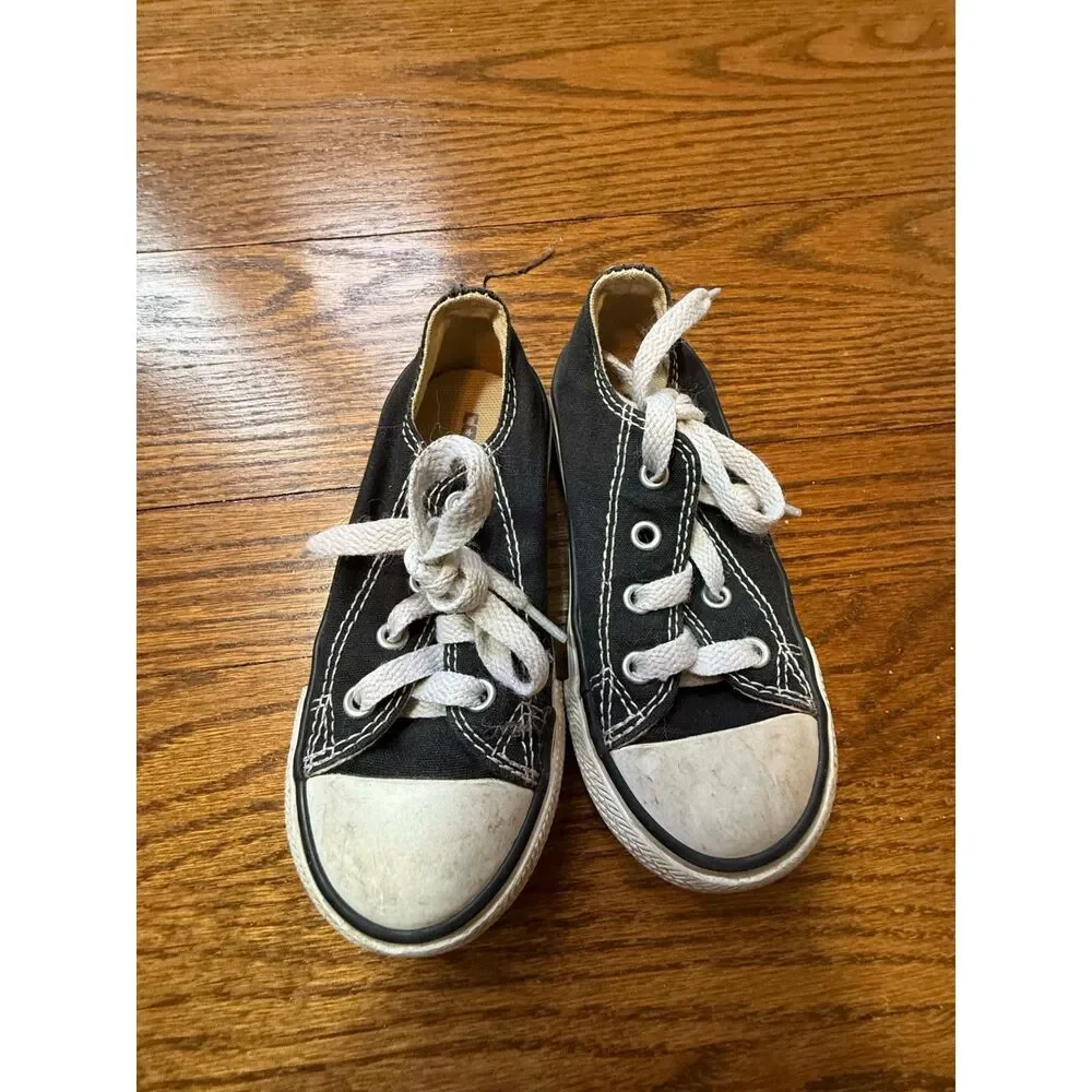 Converse Toddler Sneakers High Tops Girls Pink Polka Dot Gray Size 8 Lot (3)
